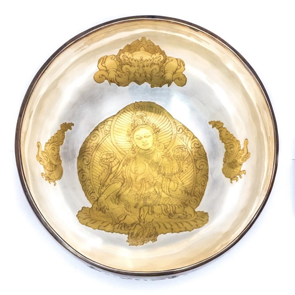 [SGP-075] Hammered Gold 24K & Silver Platted Fullmoon Singing Bowl "Fullmoon Tara" - F3 (22 cm, 1.5 kg)
