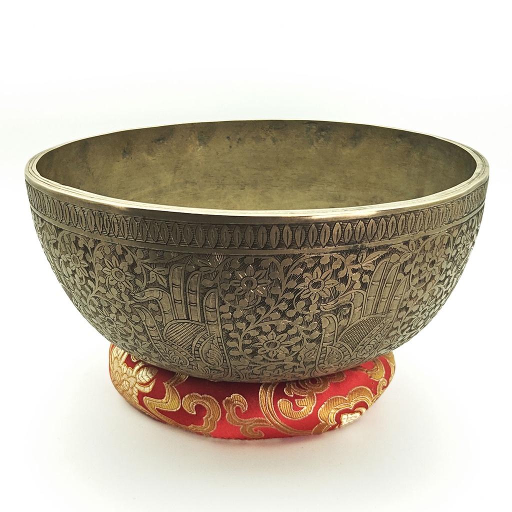 [SGP-065] KASA Lingam Jhumka Hand-Carving Hammered Singing Bowl - C#3 (27 cm, 2.2 kg)