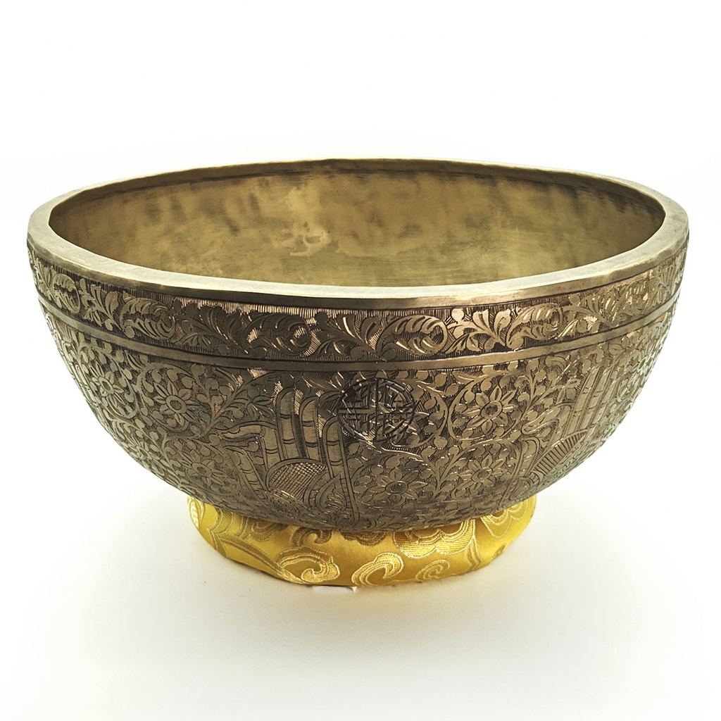 [SGP-063] KASA Jhumka Fullmoon Hand-Carving Hammered Singing Bowl "Buddha's Hand" - E3 (28 cm, 2.6 kg)