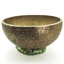 [SGP-047] KASA Jhumka Fullmoon Hand-Carving Hammered Singing Bowl "Flowers & Buddha Hand" - F3 (28 cm, 2.6 kg)