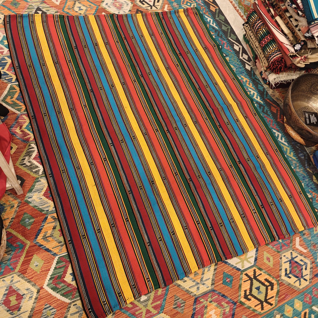 [SHB-127] Shamanic Mexican Handmade Wool Blanket (205x165 cm)