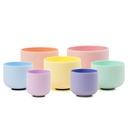 [FQB-009] Romantic Inside Colored Frosted Quartz Crystal Singing Bowls Chakra Set (16-30 cm, 13.5 kg)