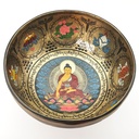 [TBH-008] Thangka Hammered Singing Bowl "Shakyamuni Buddha" - C#3 (25 cm, 2 kg)