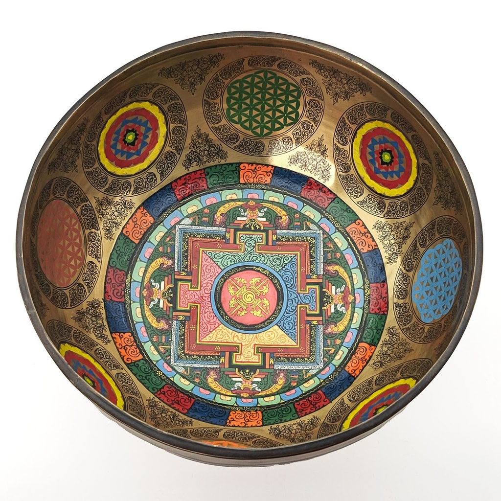 [TBH-024] Thangka Mandala Hammered Singing Bowl - C#3 (24 cm, 1.7 kg)