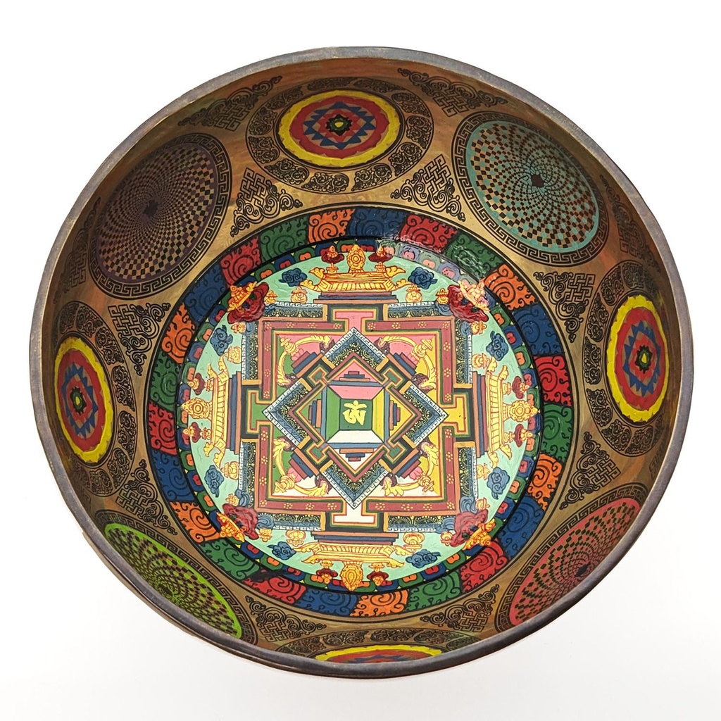 [TBH-022] Thangka Mandala Hammered Singing Bowl - A#3 (20 cm, 1.3 kg)