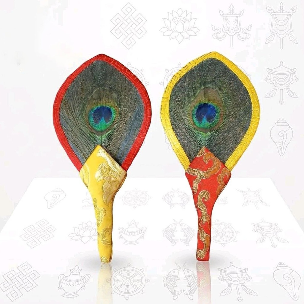 [INS-120] Ritaul Bhutan Smudge Peacock Feather Fan (1 Feather, 21 cm)