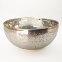 [SGP-025] Hammered Silver Plated Carved KASA Singing Bowl "Om Mani Padme Hum" - A#2 (25 cm, 1.8 kg)