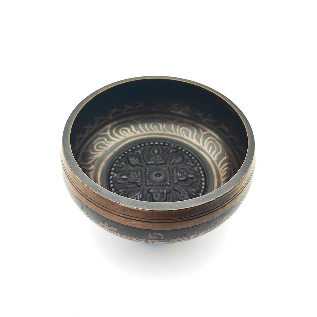 [SOB-010] Souvenir Machine Made Bowl  Mantra Monk Carve (12 cm, 0.4 kg) (+ pillow and stick)