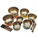 [SCS-016] Small Machine-Made Singing Bowls Golden Carving Set (7 bowls) (8-13 cm, 2.6 kg)