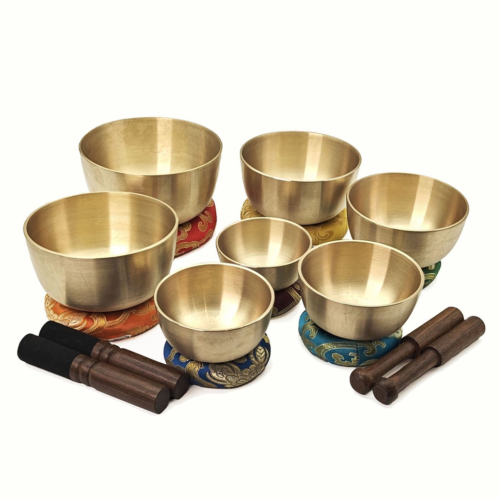 [SCS-012] Small Machine-Made Singing Bowls Golden Set (7 bowls) (8-13 cm, 2.6 kg)