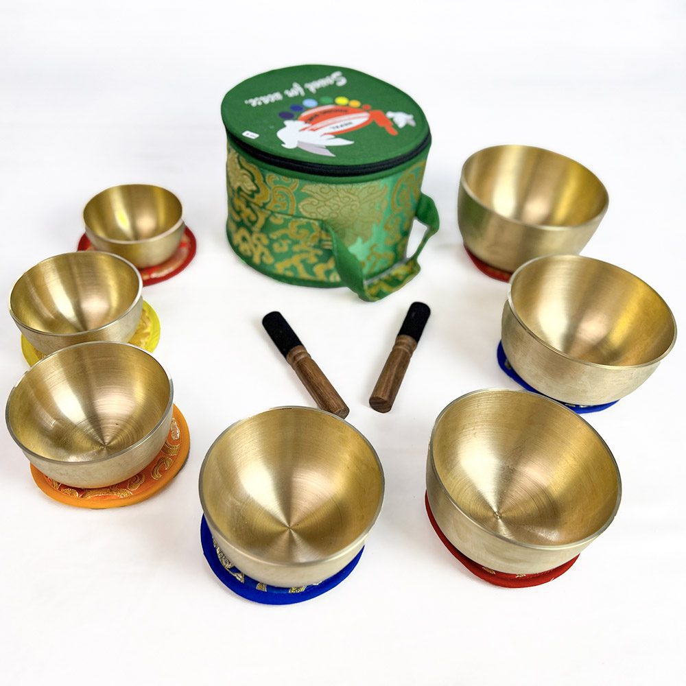 [SCS-005] Medium Machine-Made Singing Bowls Golden Set (7 bowls) (10-15 cm, 3.9 kg)