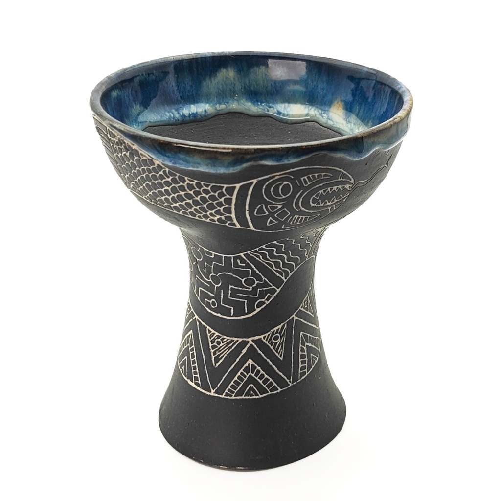 [INS-114] Premium Ceramic Glazed Incense Burner Medium "Ayahuasca Snake Spirit" (15 cm)
