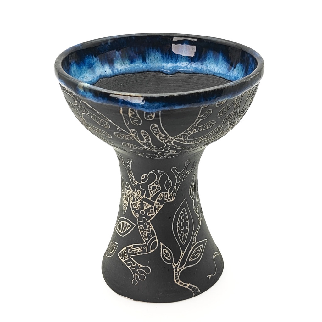 [INS-112] Premium Ceramic Glazed Incense Burner Medium "Kambo Frog Spirit" (15 cm)