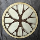 [SHD-084] Shamanic Drum With Leather & Silver 925 "Brown Chocolate" (50 cm) (+ case)