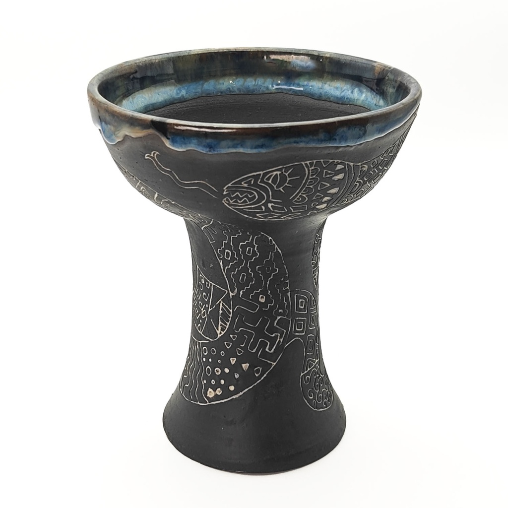 [INS-110] Premium Ceramic Glazed Incense Burner Medium "Ayahuasca Snake Spirit" (15 cm)