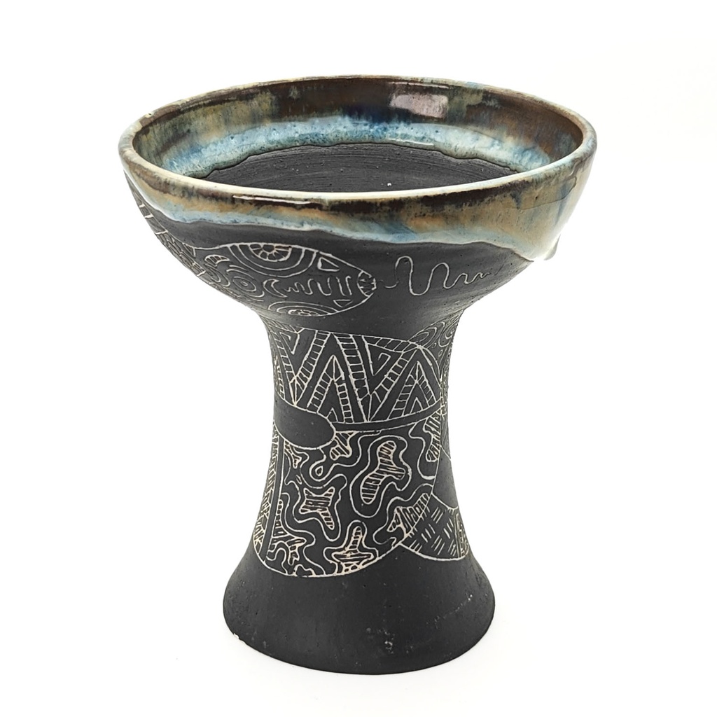 [INS-109] Premium Ceramic Glazed Incense Burner Medium "Ayahuasca Snake Spirit" (15 cm)