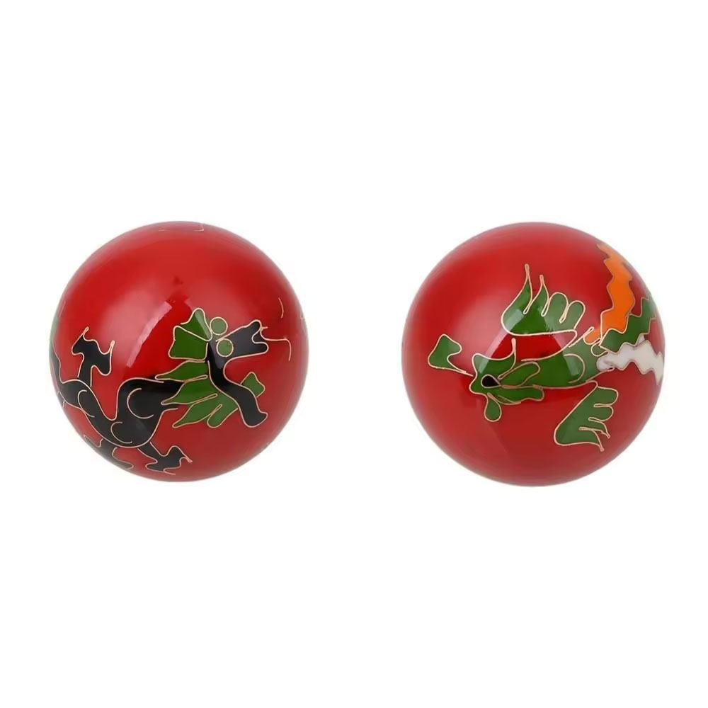 [MUI-239] Baoding Chinese Balls Chimes "Dragon - Red" (Set of 2 pieces) (4.5 cm)