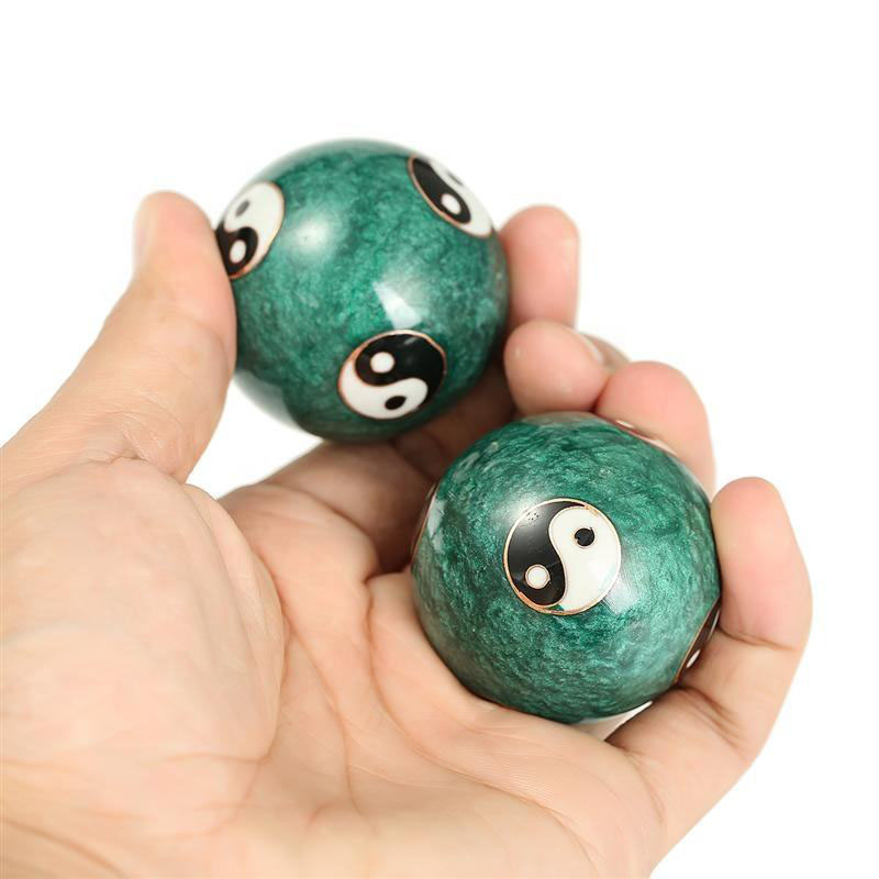 [MUI-237] Baoding Chinese Balls Chimes "Yin-Yang - Green" (Set of 2 pieces) (4.5 cm)