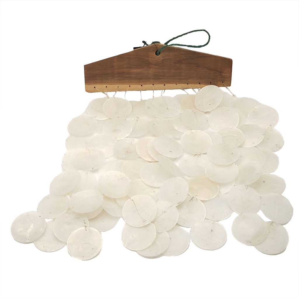 [MUI-264] White Circle Shells Hanging Chimes Large