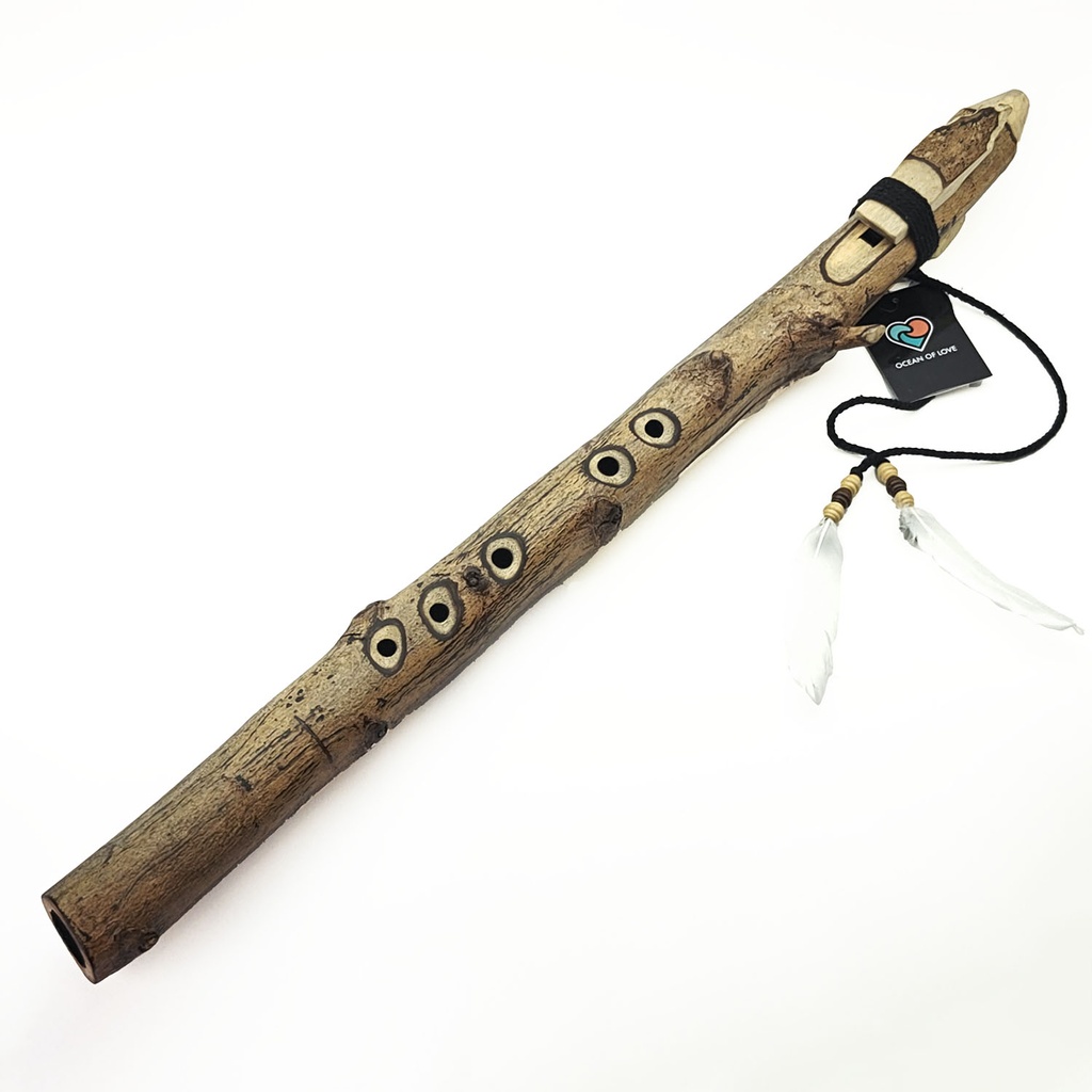 [FLT-116] JUANG FLUTES Single Forest Flute - D4 (432 Hz, 66 cm, Acacia Branch) (+ pouch)