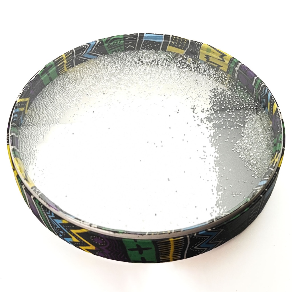 [MUI-222] Wave Drum Double Vegan Leather "Yin-Yang" Large (40 cm) (Green-Purple Ethnic)
