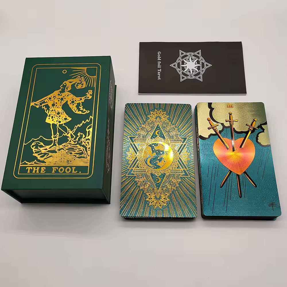 [CDK-037] Neo Rider Waite Tarot Emerald Gold Waterproof Card Deck
