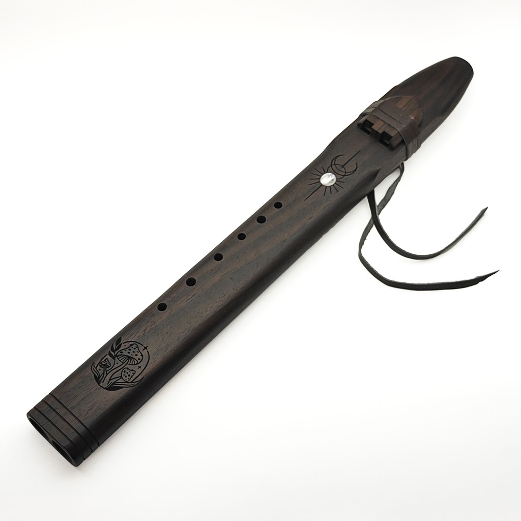 [FLT-076] Premium Drone Double Flute Rosewood Moon Stone "Mushroom" - F#m (53 cm) (+ case)