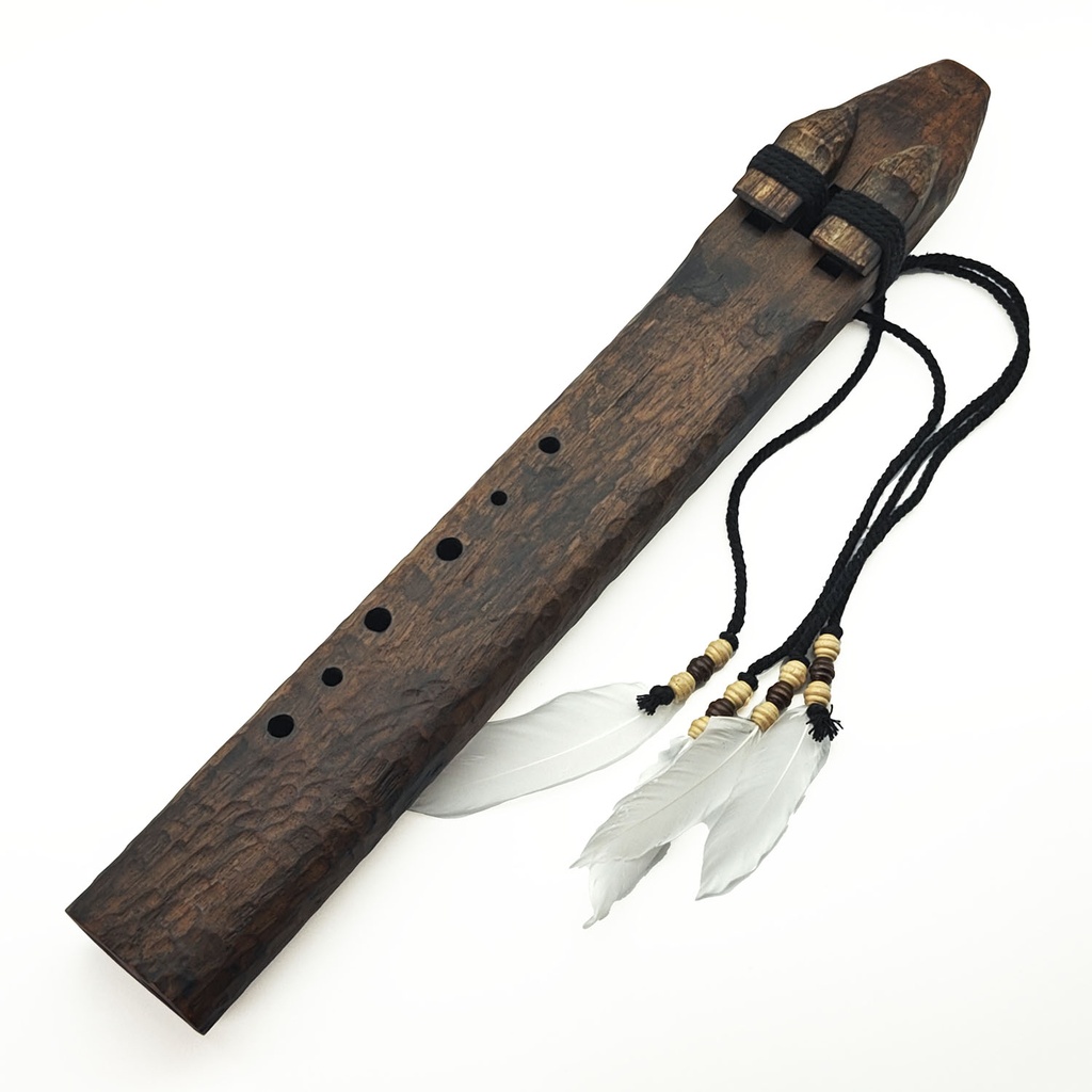 [FLT-162] JUANG FLUTES Drone Rustic Flute - G Aeolian (440 Hz, 49 cm, Teakwood) (+ pouch)