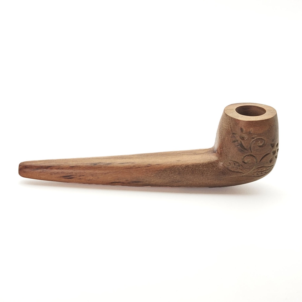 [RPA-151] Smoking Pipe Sawo Wood Simple "Flowers" (18 cm)