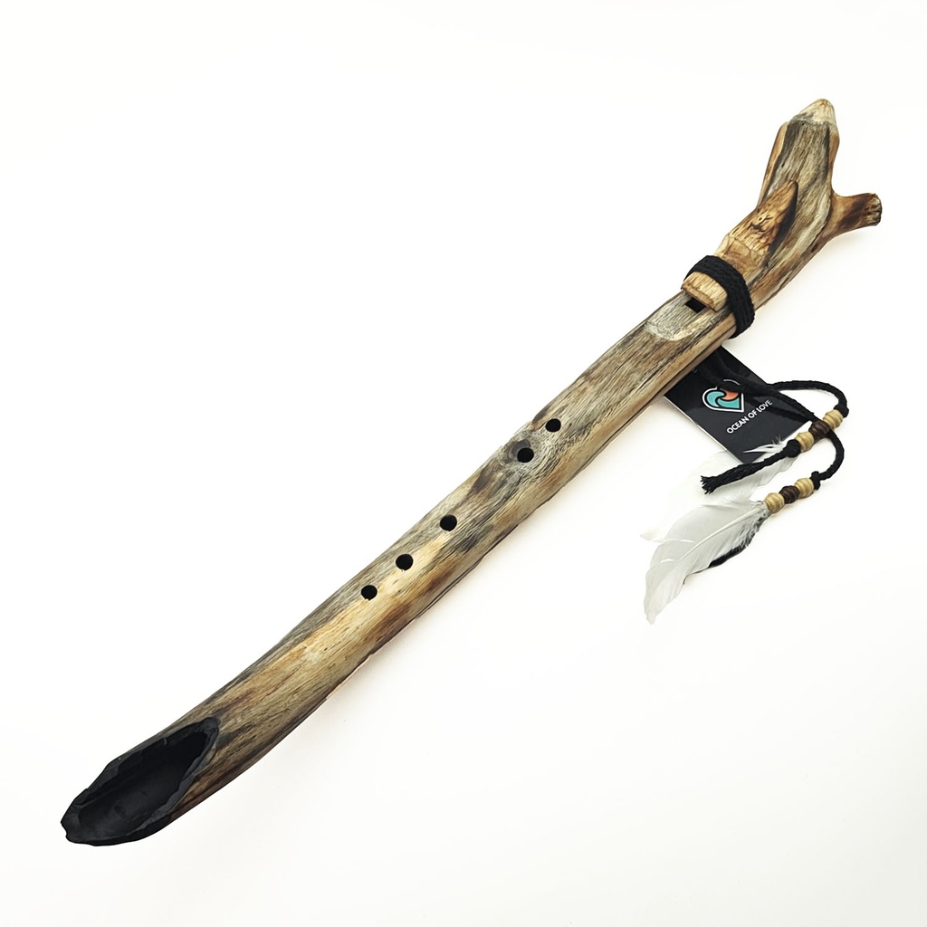[FLT-154] JUANG FLUTES Single Forest Flute - G4 (432 Hz, 58 cm, Acacia Branch) (+ pouch)