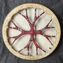 [SHD-074] Shamanic Drum With Leather & Silver 925 "Scarlet Serpent" (45 cm) (+ case)