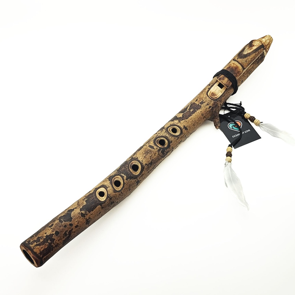 [FLT-148] JUANG FLUTES Single Forest Flute - F4 Minor Pentatonic (432 Hz, 55 cm, Acacia Branch) (+ pouch)