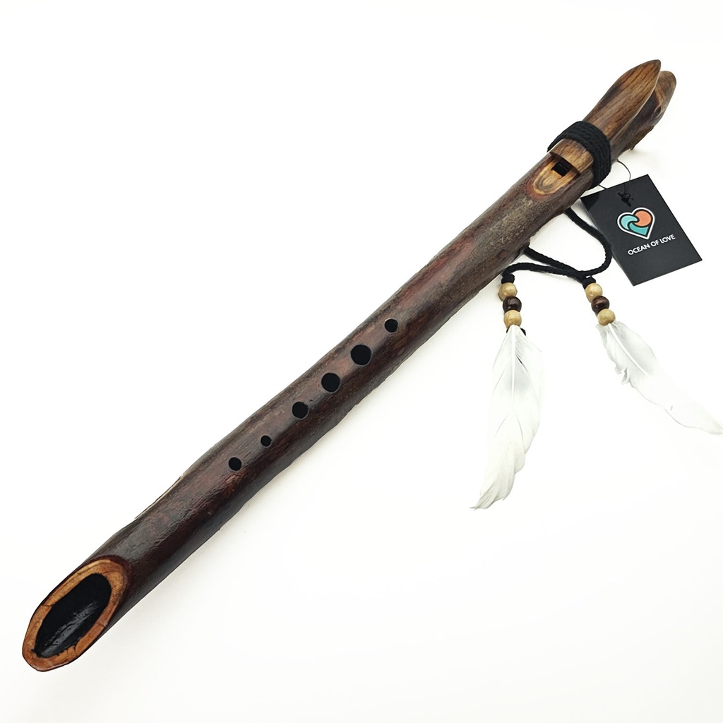 [FLT-147] JUANG FLUTES Single Forest Flute - G4 Phrygian Greek Scale (432 Hz, 55 cm, Acacia Branch) (+ pouch)