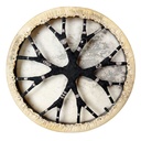 [SHD-067] Shamanic Drum With Leather & Silver 925 "Black Barong" (45 cm) (+ case)
