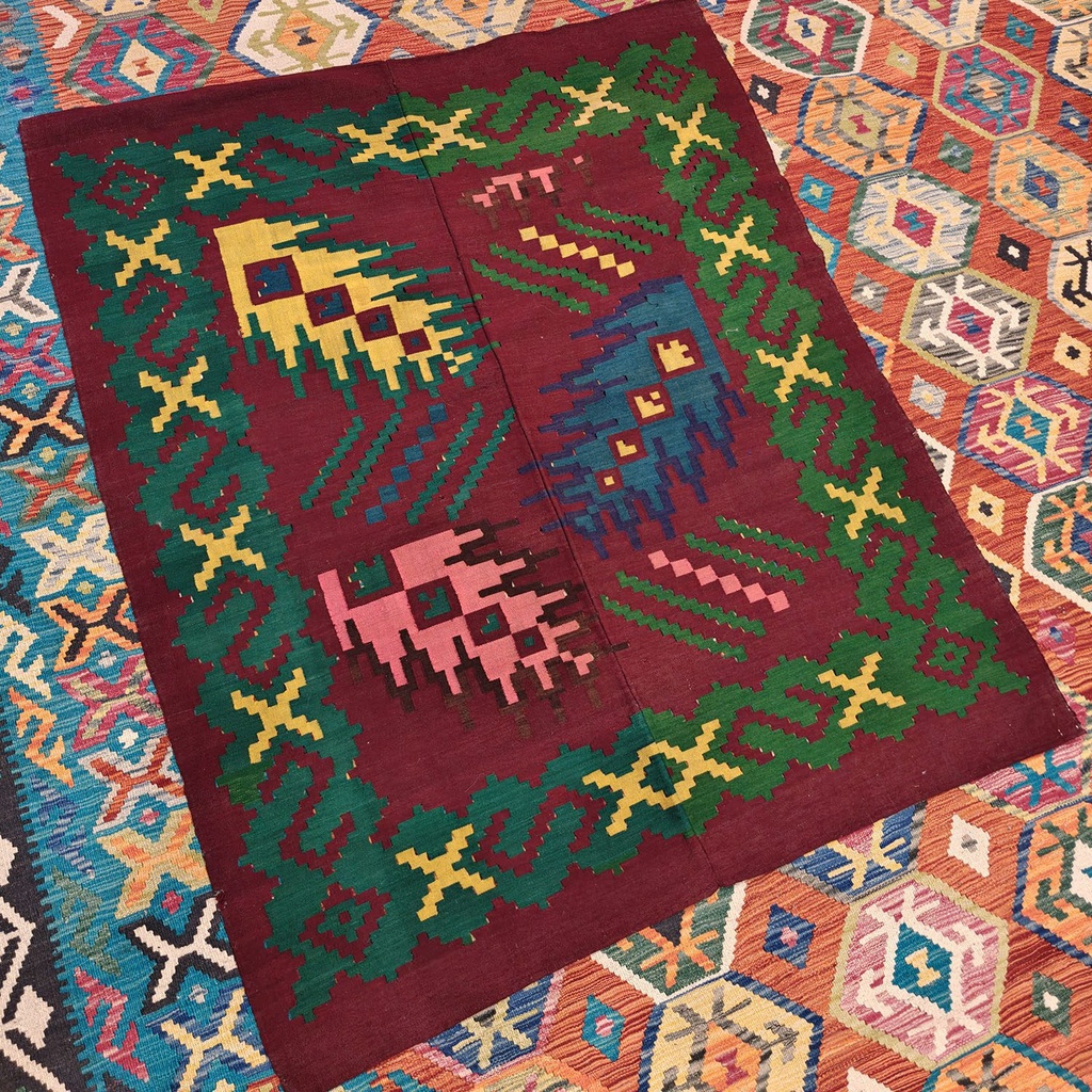 [SHB-104] Shamanic Mexican Handmade Wool Blanket (160x130cm)