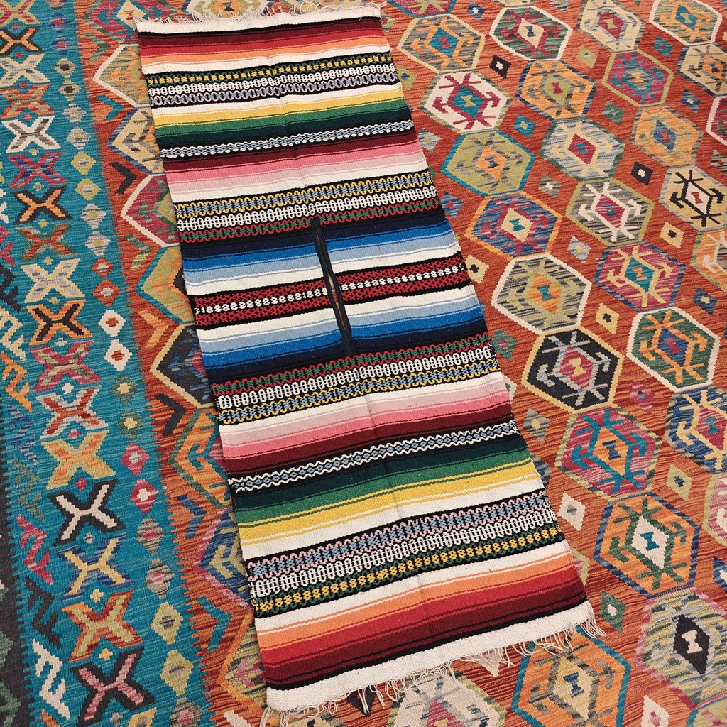 [SHB-093] Shamanic Mexican Handmade Cotton Blanket (195x76cm)