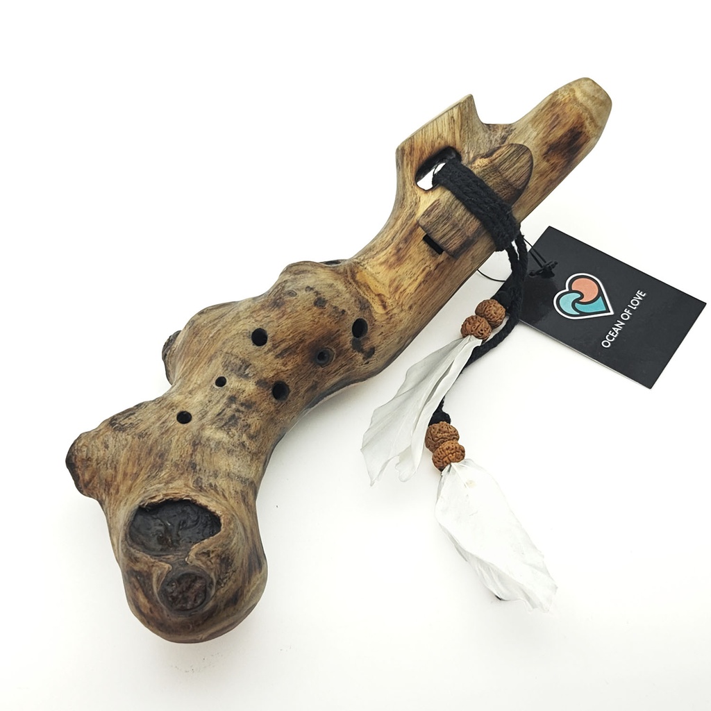 [FLT-140] JUANG FLUTES Branch Ocarina - G Aeolian (432 Hz, 26 cm, Teakwood) (+ pouch)