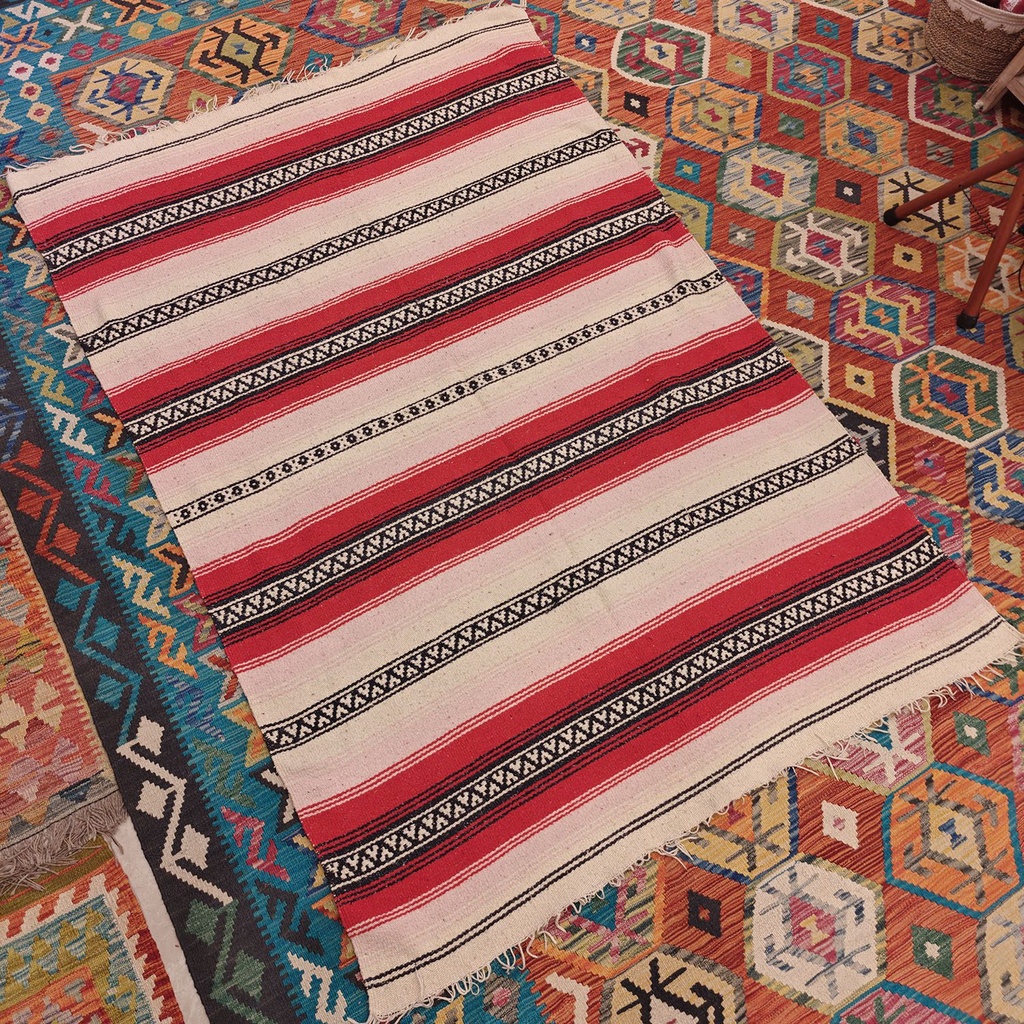 [SHB-073] Shamanic Mexican Handmade Cotton Blanket (198x133cm)