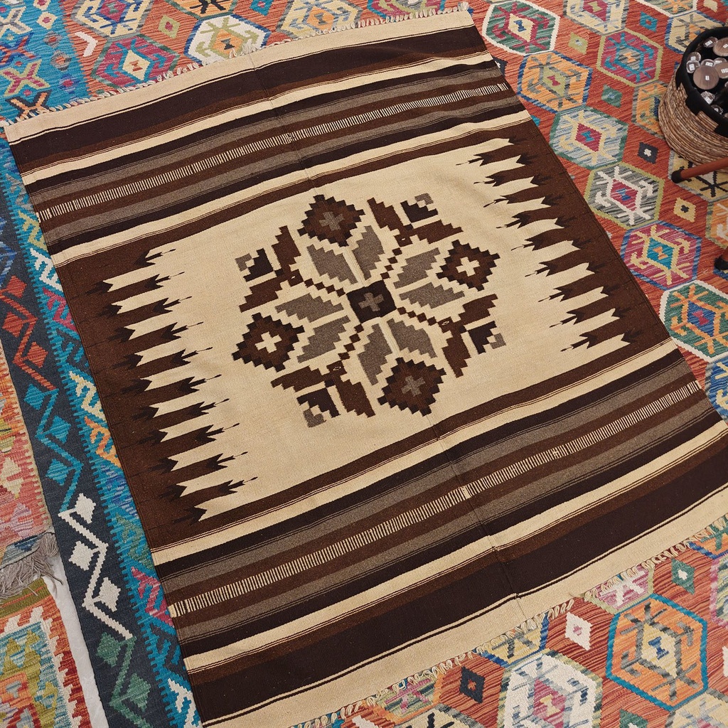 [SHB-065] Shamanic Mexican Handmade Wool Blanket (183x152cm)