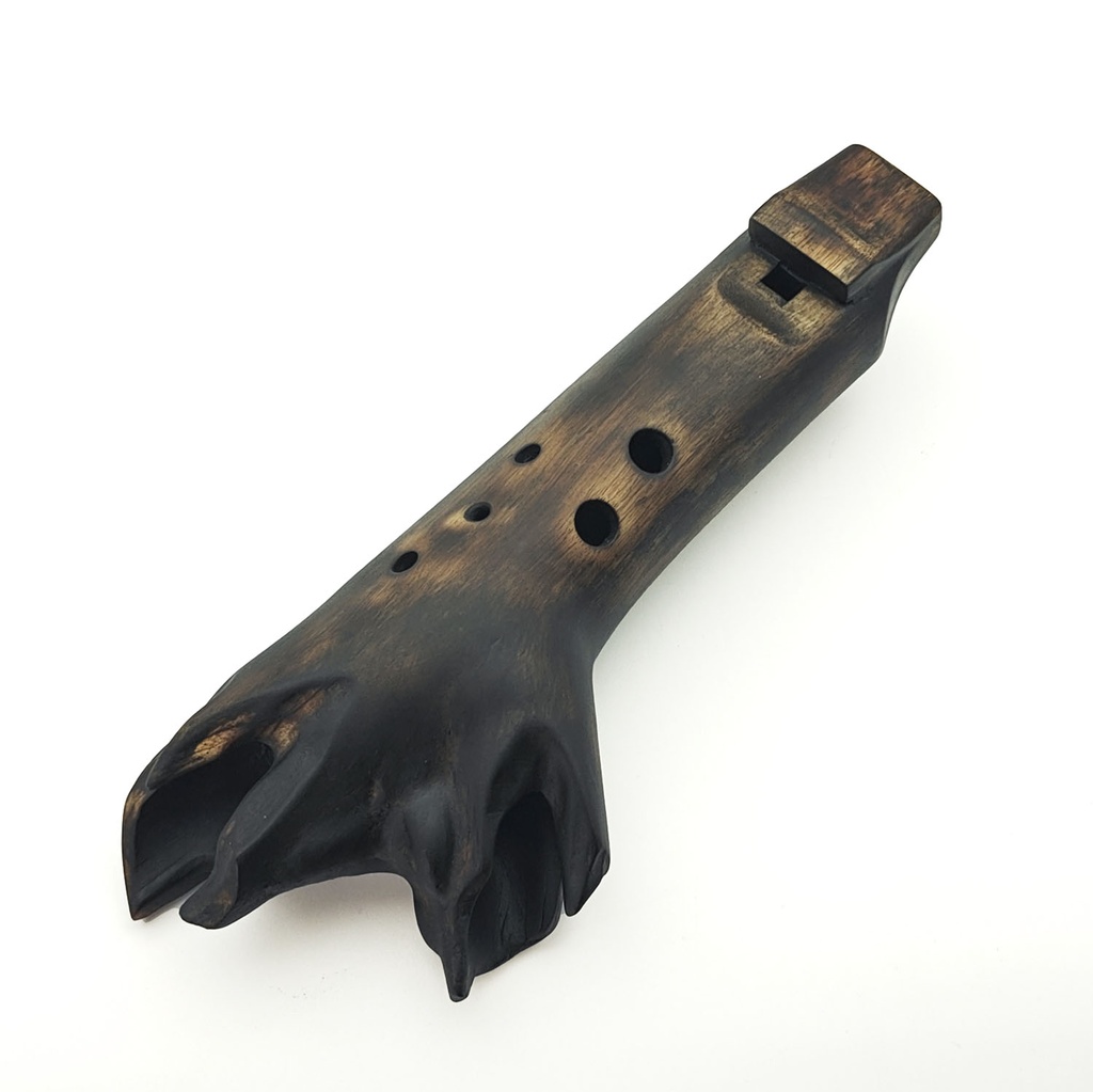 [FLT-139] JUANG FLUTES Branch Ocarina - G Minor Pentatonic (432 Hz, 24 cm, Teakwood) (+ pouch)