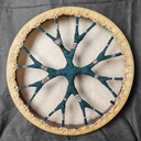[SHD-062] Shamanic Drum With Leather & Silver 925 "Turquoise Eye" (45 cm) (+ case)