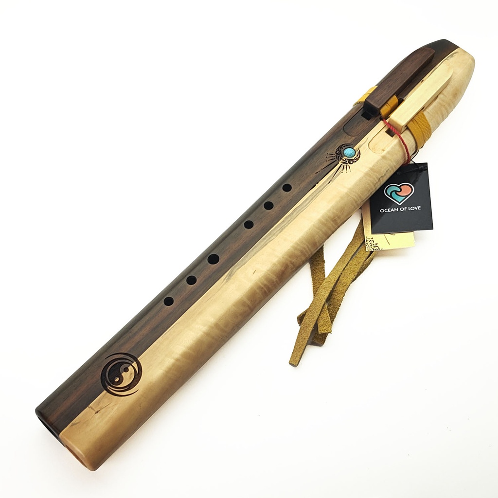 [FLT-134] TIRTA Drone Flute Rosewood & Curly Maple - G4 (440 Hz, 48 cm) (+ softcase)