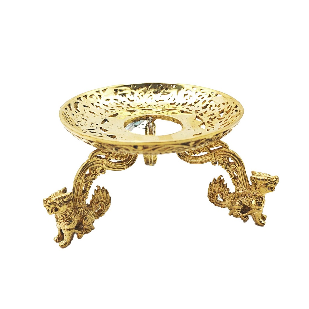 [MUI-134] Brass Balinese Priest Bell Stand Golden Small "Dragons"