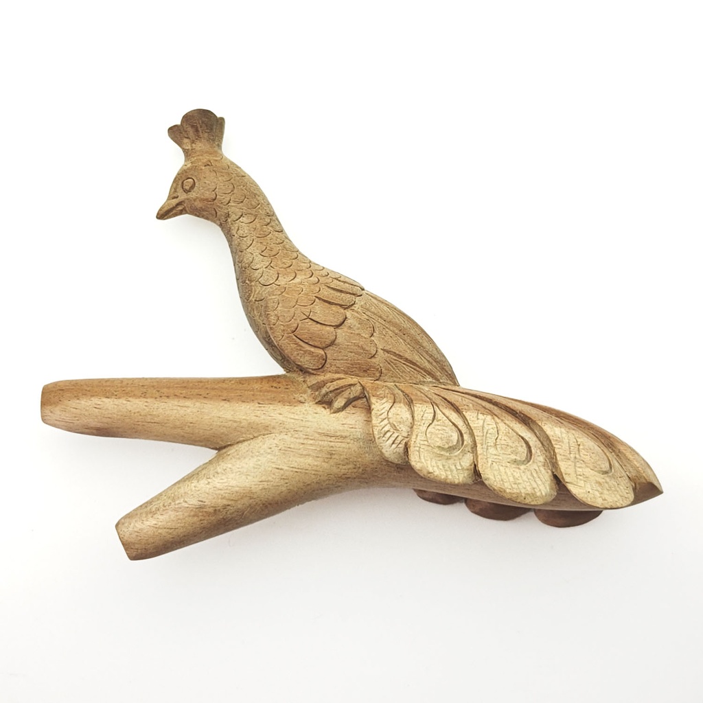 [RPA-113] Wooden Kuripe Pipe "Peacock" (Waru Wood)