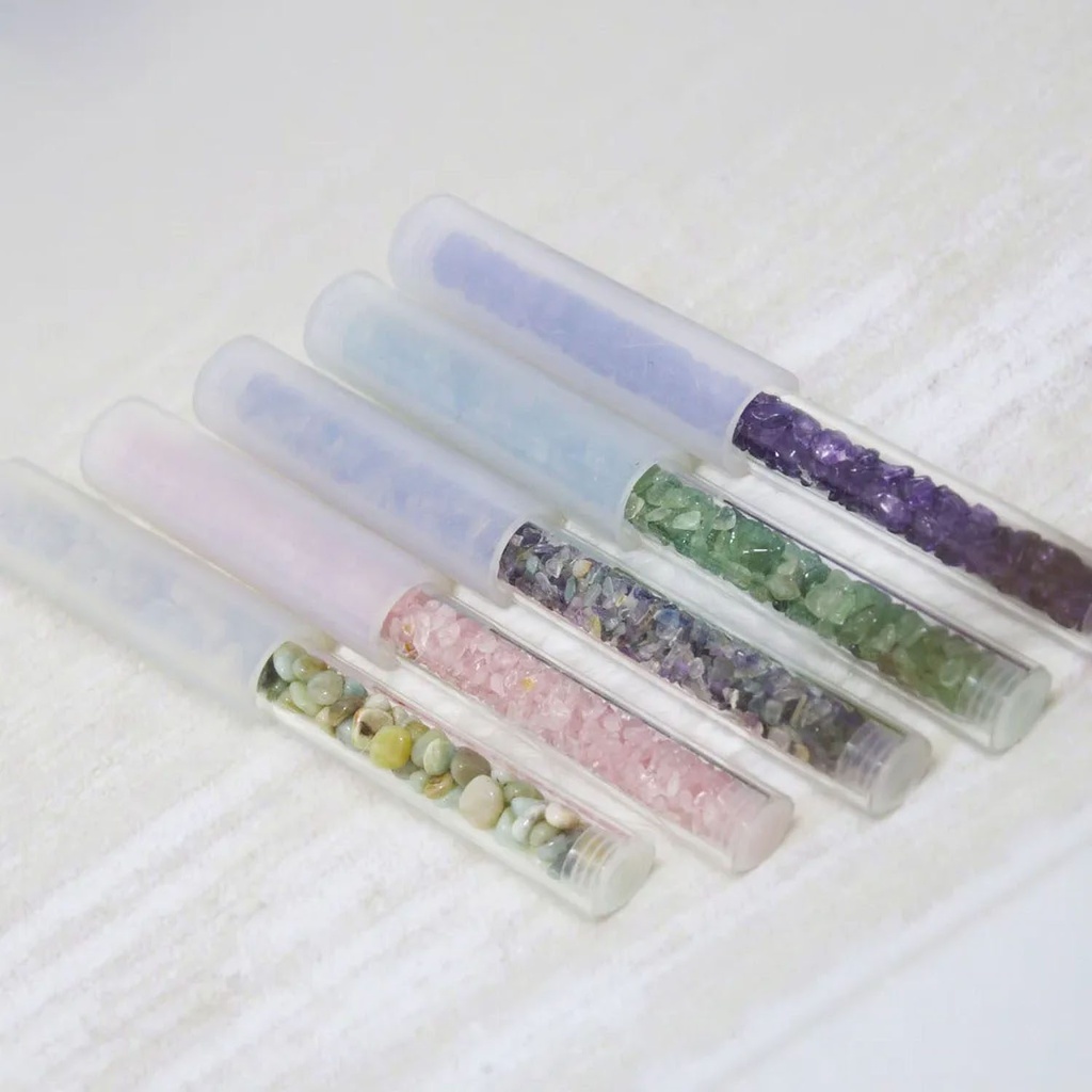 [ACB-044] Crystal Silicone Stick With Natural Gemstone Medium (2.5x20 cm)