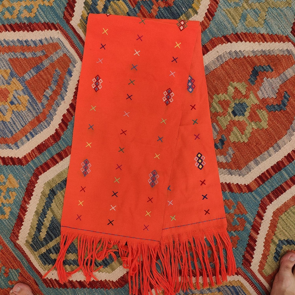 [ALT-074] Ceremonial Handmade Cotton Altar Cloth Orange (120x28cm)