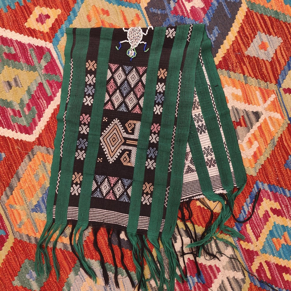 [ALT-062] Ceremonial Handmade Cotton Altar Cloth Green (90x32cm)
