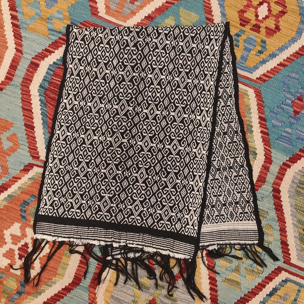 [ALT-043] Ceremonial Handmade Cotton Altar Cloth Black (122x45cm)