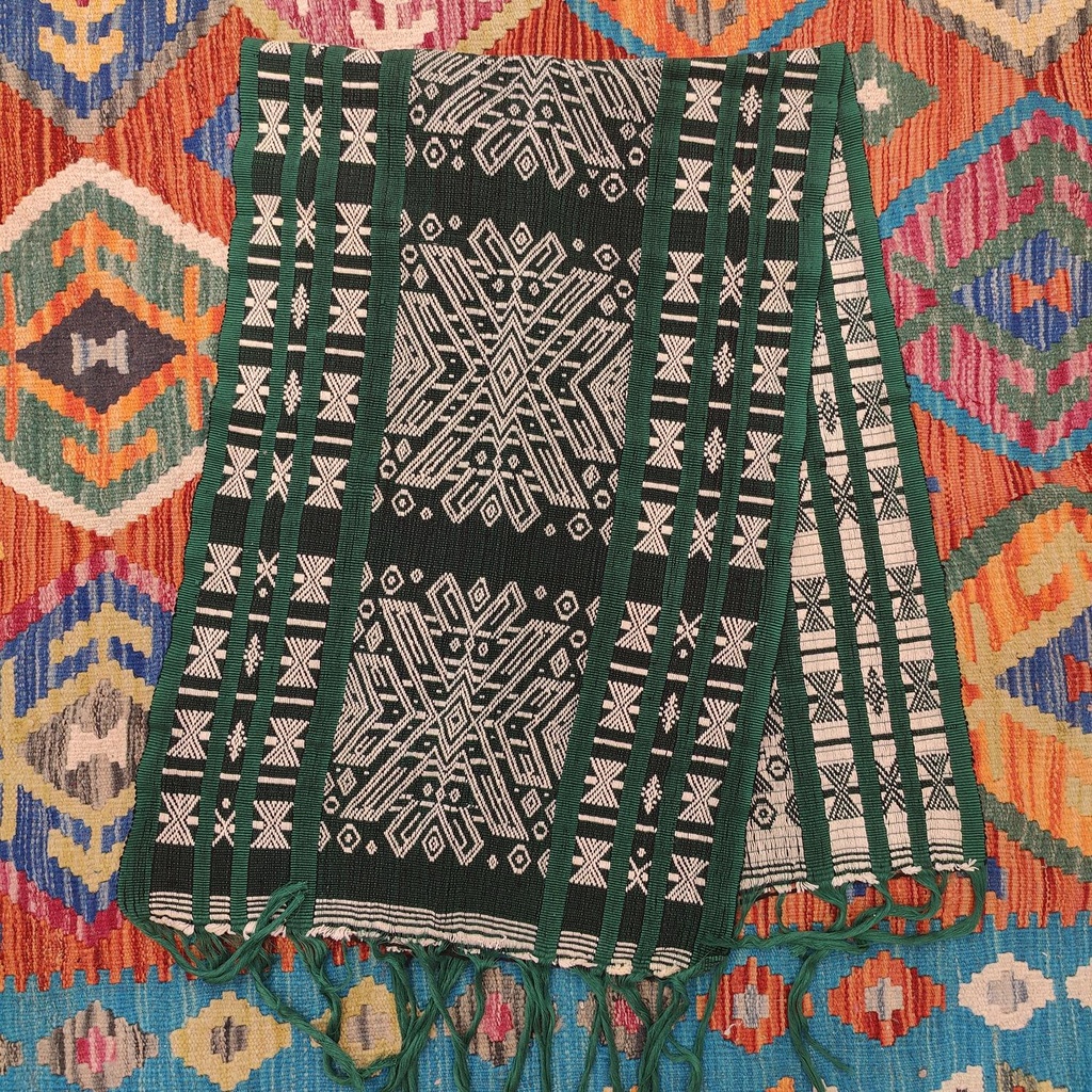 [ALT-037] Ceremonial Handmade Cotton Altar Cloth Green (129x45cm)