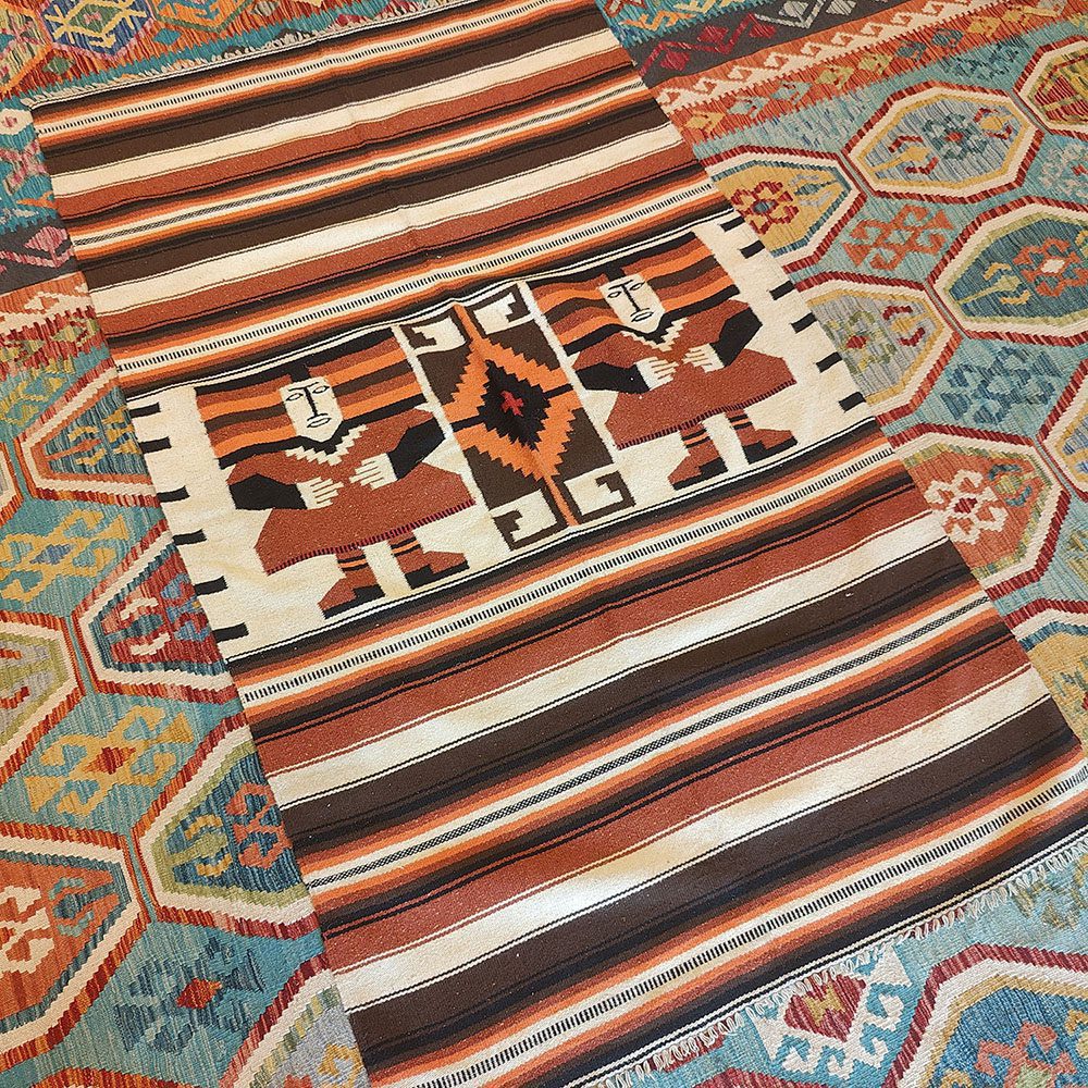 [SHB-017] Shamanic Mexican Handmade Wool Blanket Brown (205x123cm)